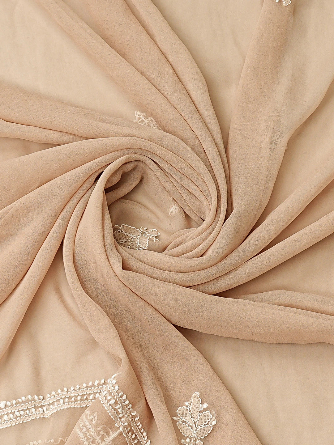 Ada Hand Embroidered Sand Fawn Georgette Lucknowi Chikankari Unstitched Suit Piece 01A866792