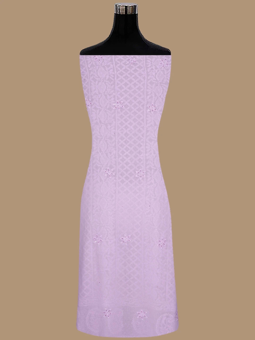 Ada Hand Embroidered Light Lavender Viscose Georgette Lucknowi Chikankari Unstitched Kurta Dupatta Set With Cutdana Work 01A795097