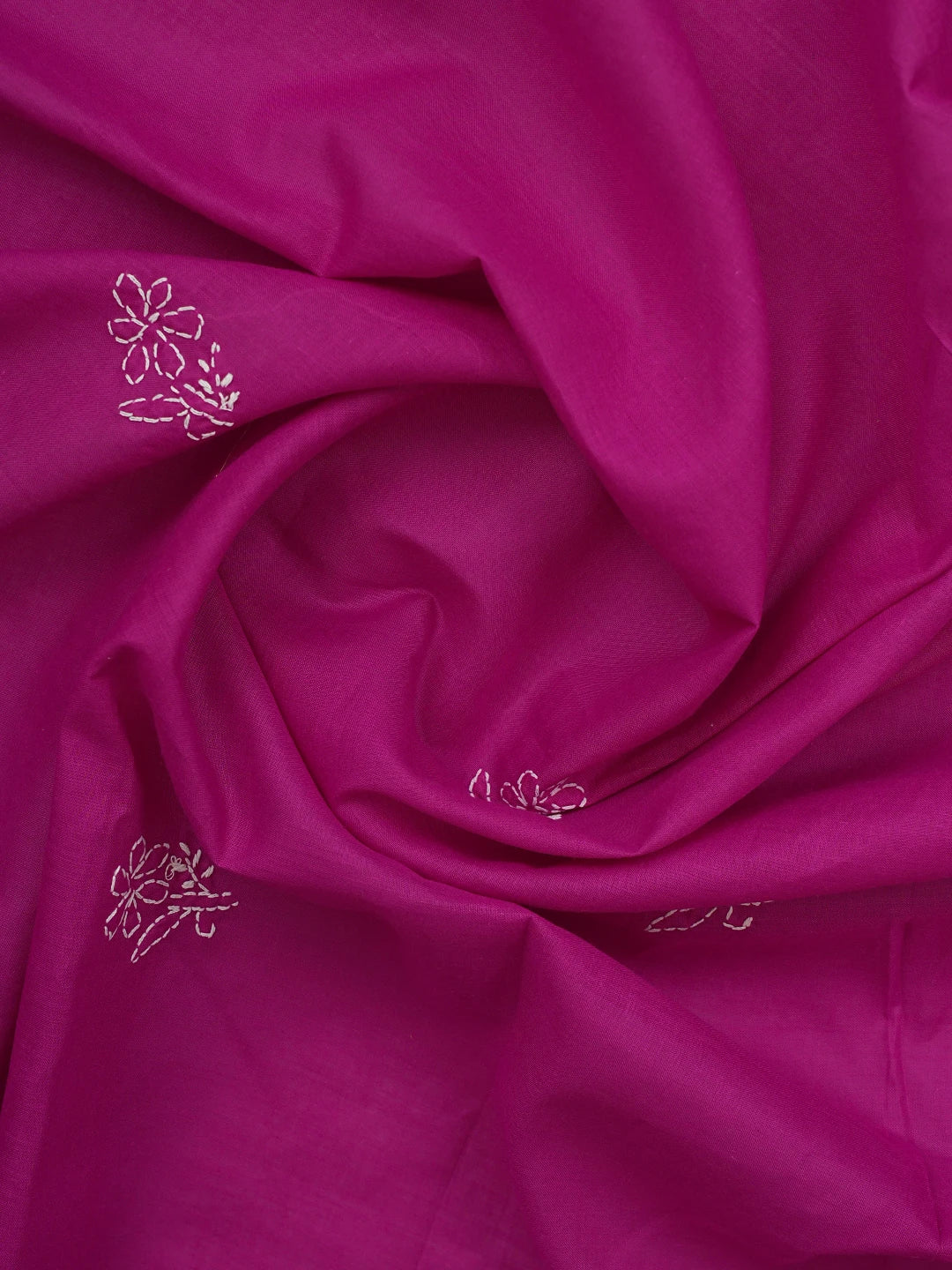 Ada Hand Embroidered Magenta Cotton Lucknowi Chikankari Unstitched Suit Piece 01A867061
