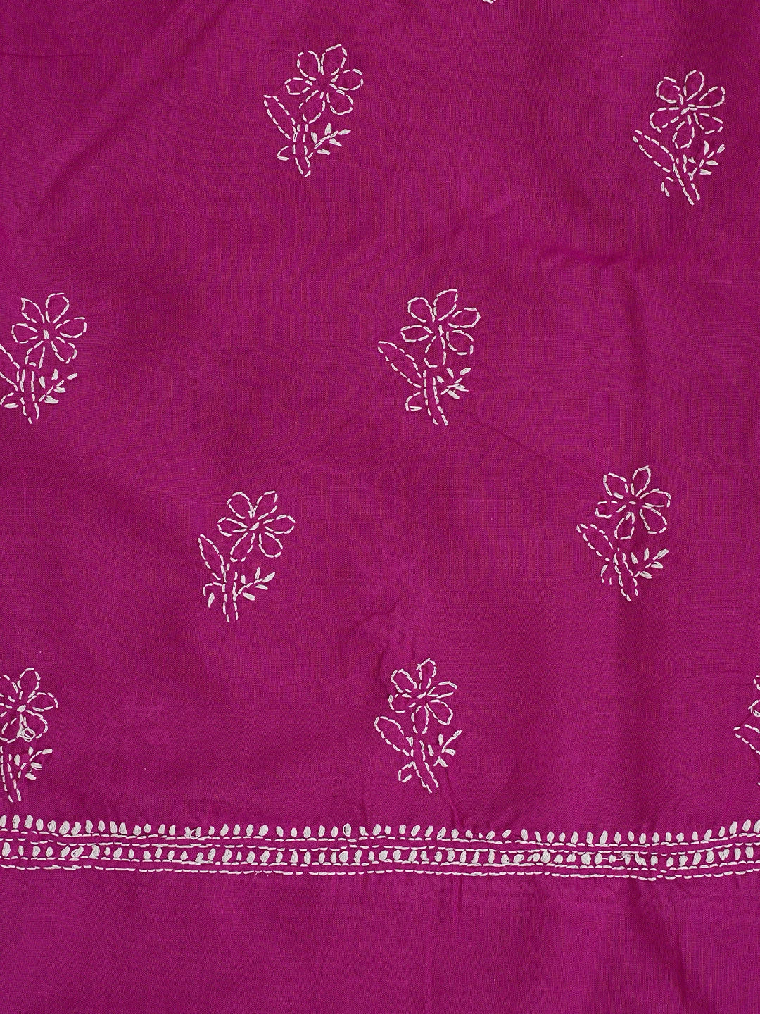 Ada Hand Embroidered Magenta Cotton Lucknowi Chikankari Unstitched Suit Piece 01A867061