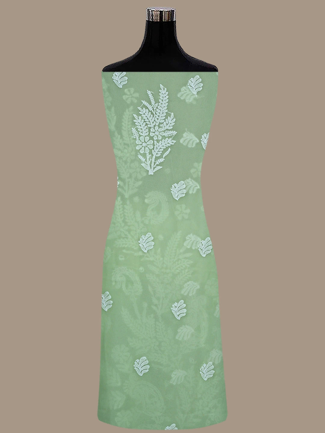 Ada Hand Embroidered Mint Green Georgette Lucknowi Chikankari Unstitched Suit Piece 01A867489
