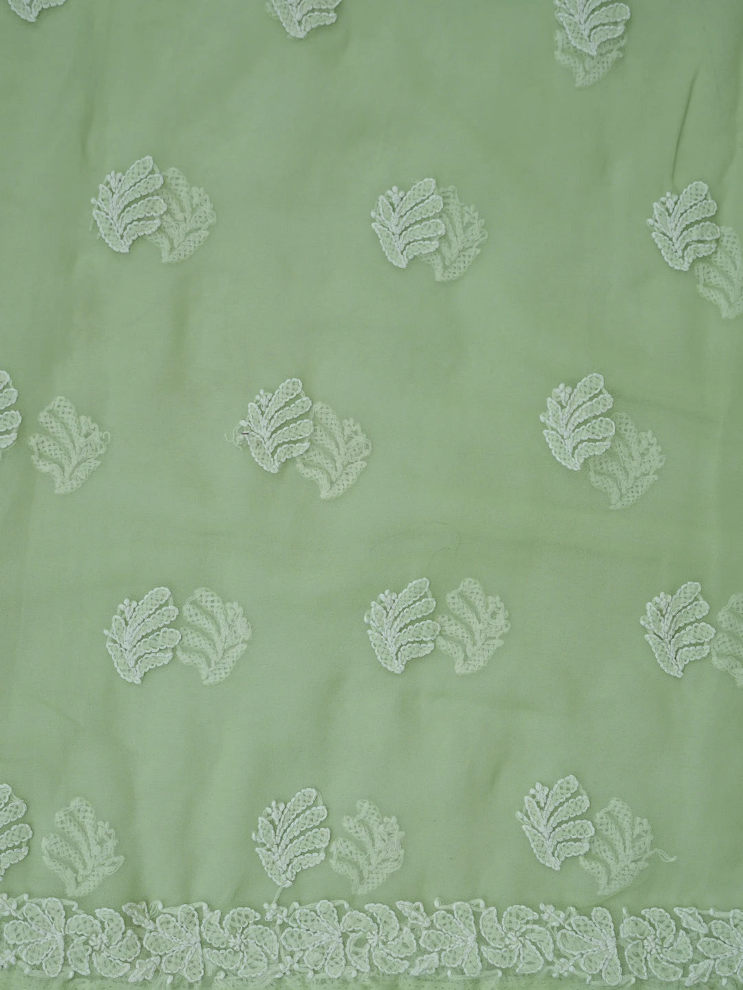 Ada Hand Embroidered Mint Green Georgette Lucknowi Chikankari Unstitched Suit Piece 01A867489