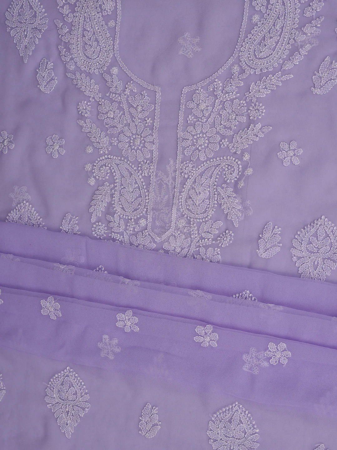 Ada Hand Embroidered Mauve Georgette Lucknowi Chikankari Unstitched Suit Piece 01A867426
