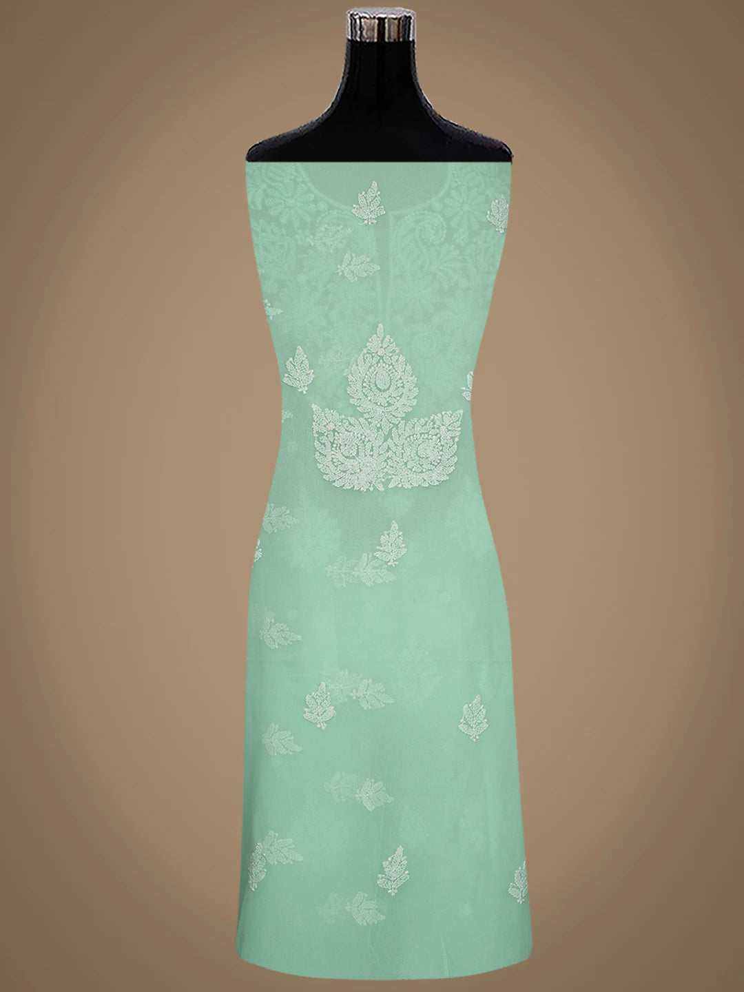 Ada Hand Embroidered Sea Green Georgette Lucknowi Chikankari Unstitched Suit Piece 01A867541