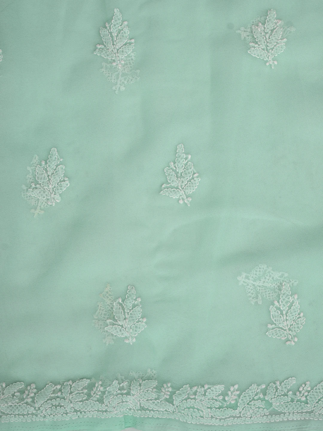 Ada Hand Embroidered Sea Green Georgette Lucknowi Chikankari Unstitched Suit Piece 01A867541