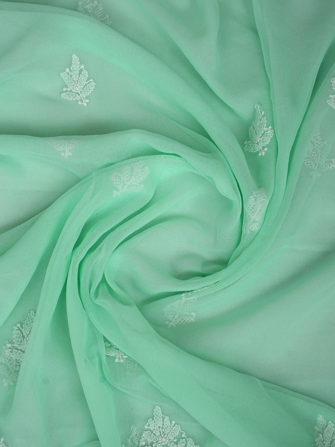 Ada Hand Embroidered Sea Green Georgette Lucknowi Chikankari Unstitched Suit Piece 01A867541