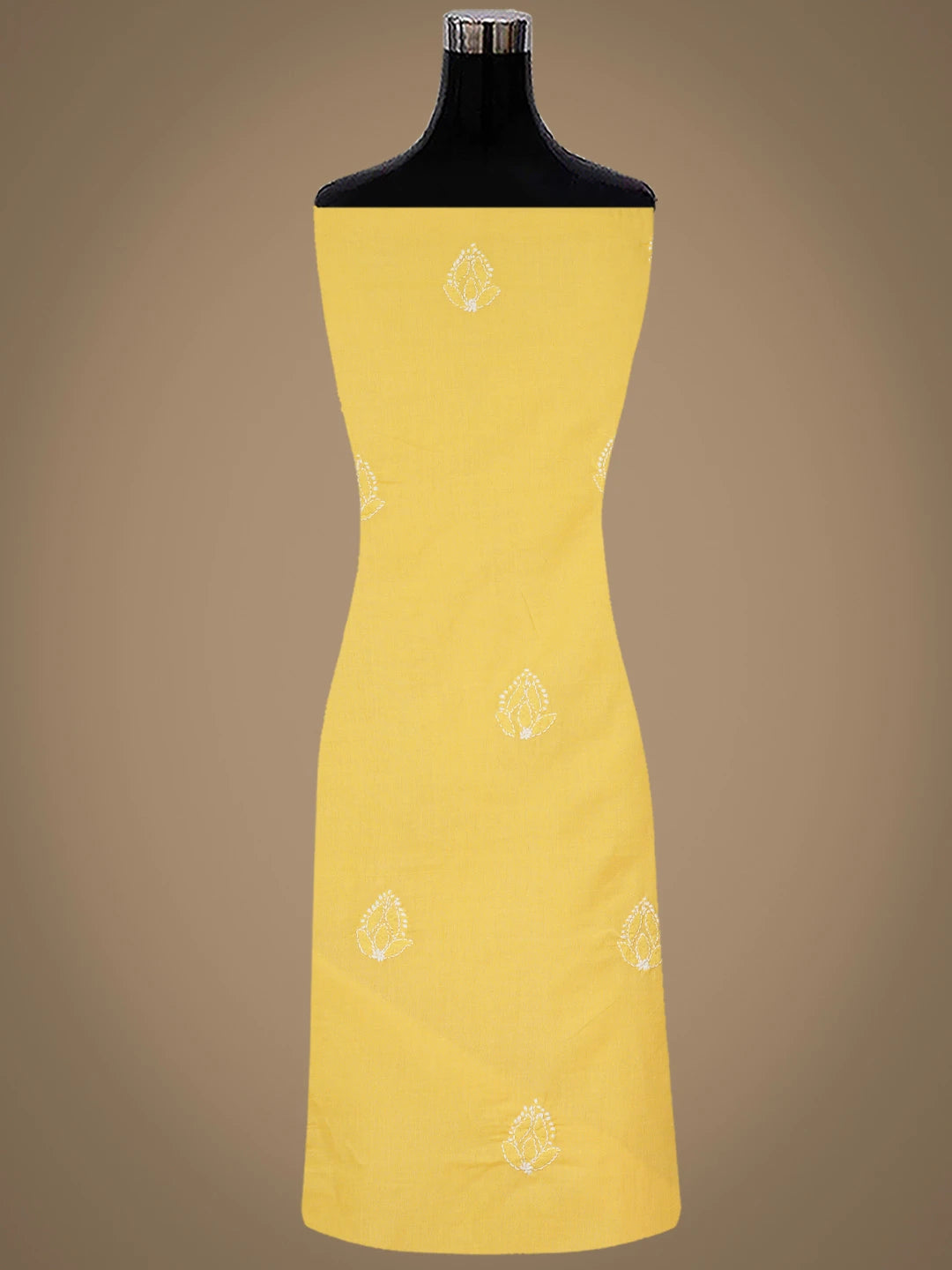 Ada Hand Embroidered Yellow Cotton Lucknowi Chikankari Unstitched Suit Piece 01A867038