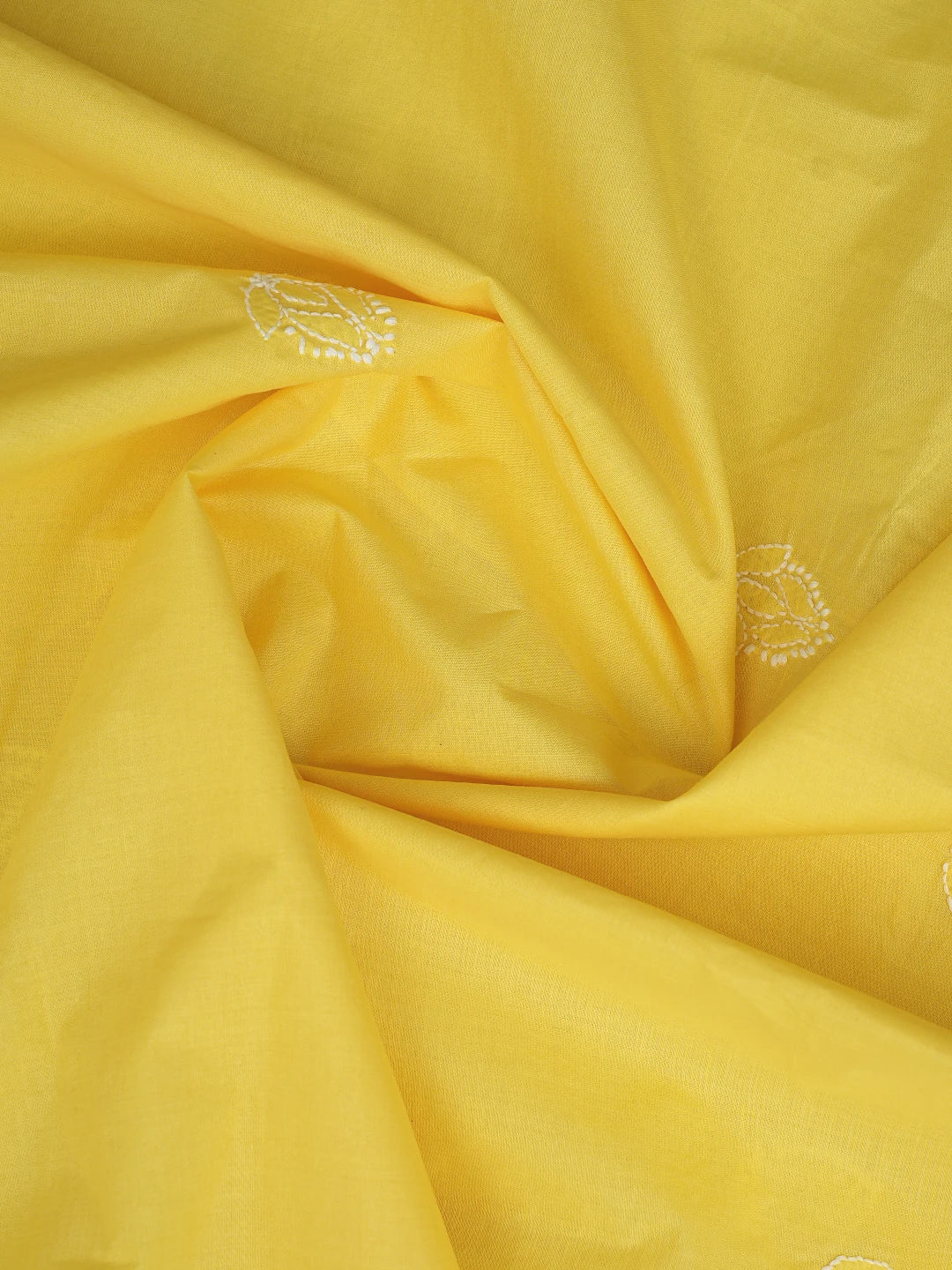 Ada Hand Embroidered Yellow Cotton Lucknowi Chikankari Unstitched Suit Piece 01A867038