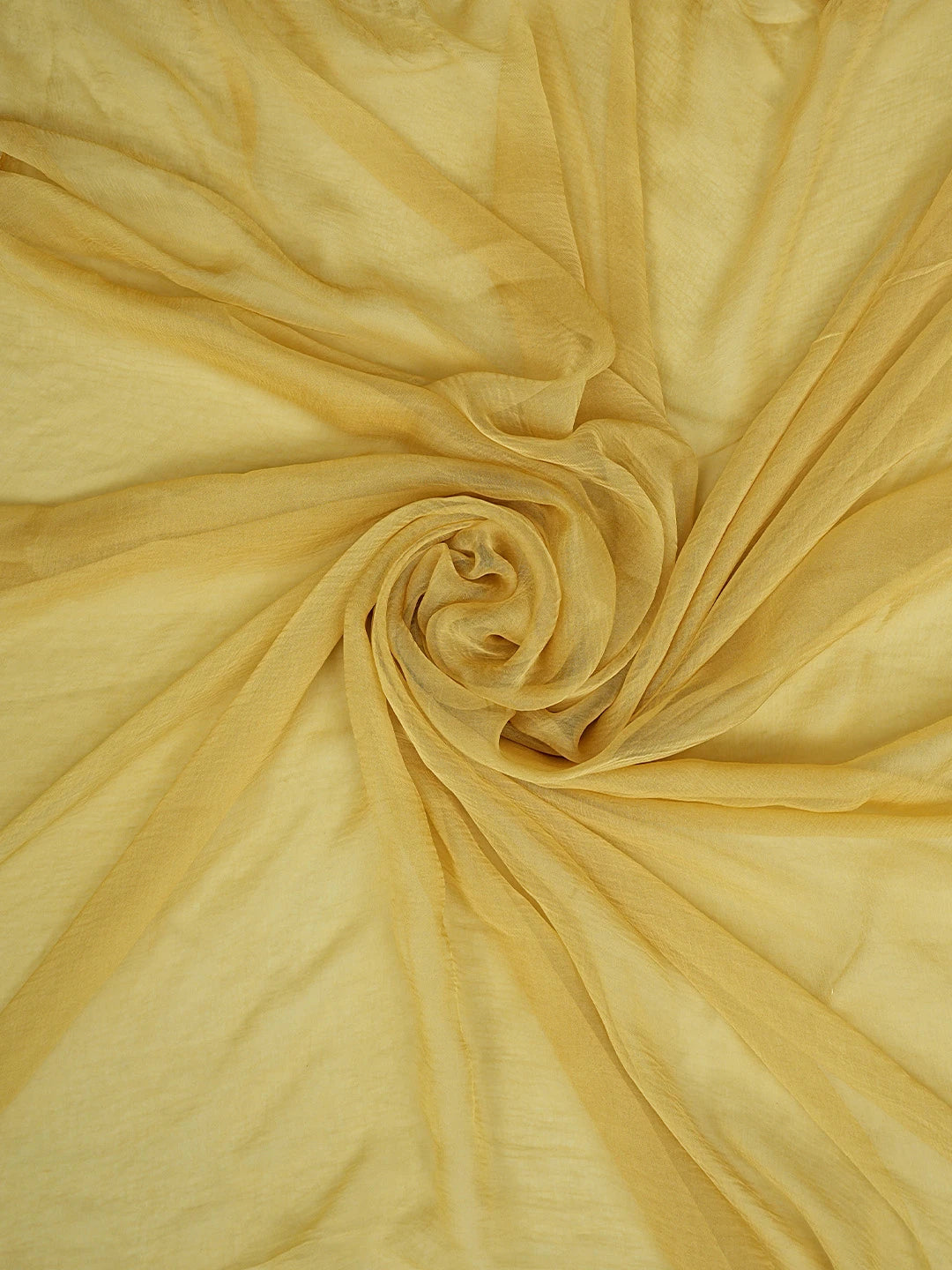 Ada Hand Embroidered Golden Yellow Chanderi Lucknowi Chikankari Unstitched Suit Piece 01A791844
