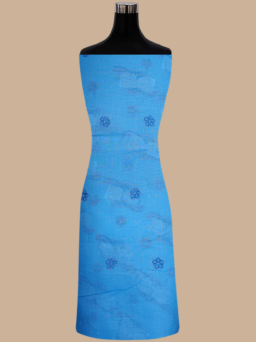 Ada Hand Embroidered Aero Blue Cotton Lucknowi Chikankari Unstitched Suit Piece 01A853538