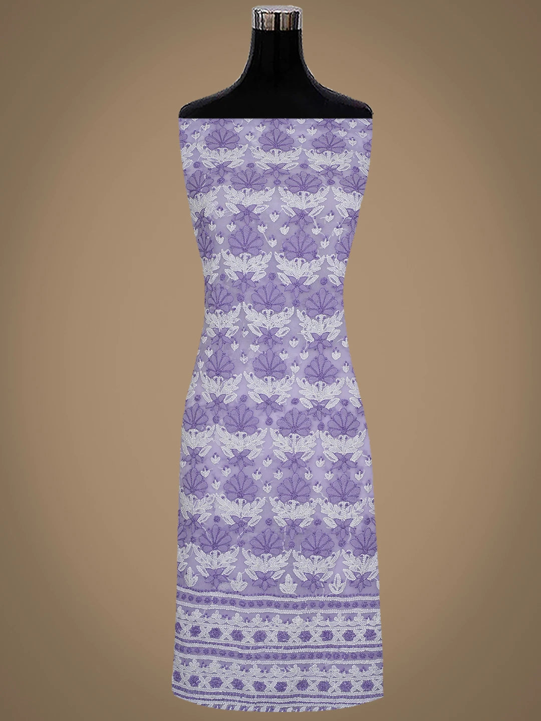 Ada Hand Embroidered Mauve Georgette Lucknowi Chikankari Unstitched Suit Piece 01A867517