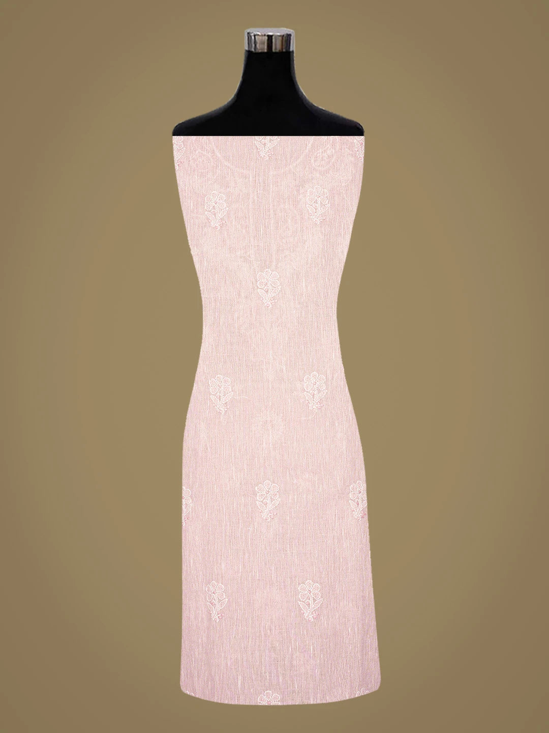 Ada Hand Embroidered Pink Linen Lucknowi Chikankari Unstitched Suit Piece 01A867657