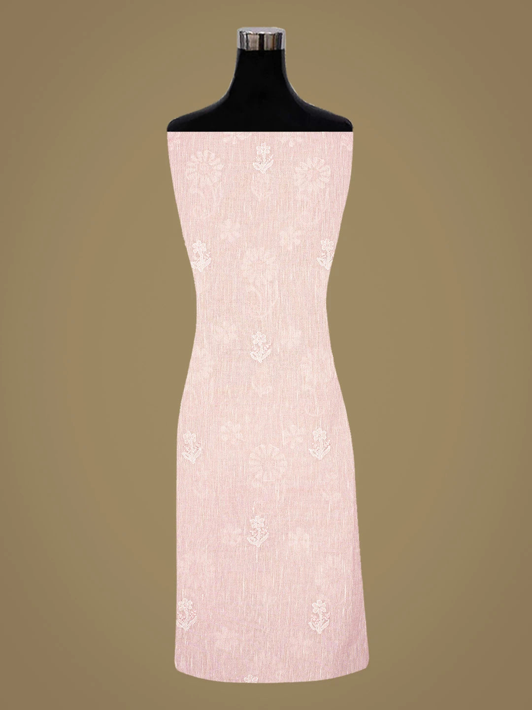 Ada Hand Embroidered Pink Linen Lucknowi Chikankari Unstitched Suit Piece 01A867677