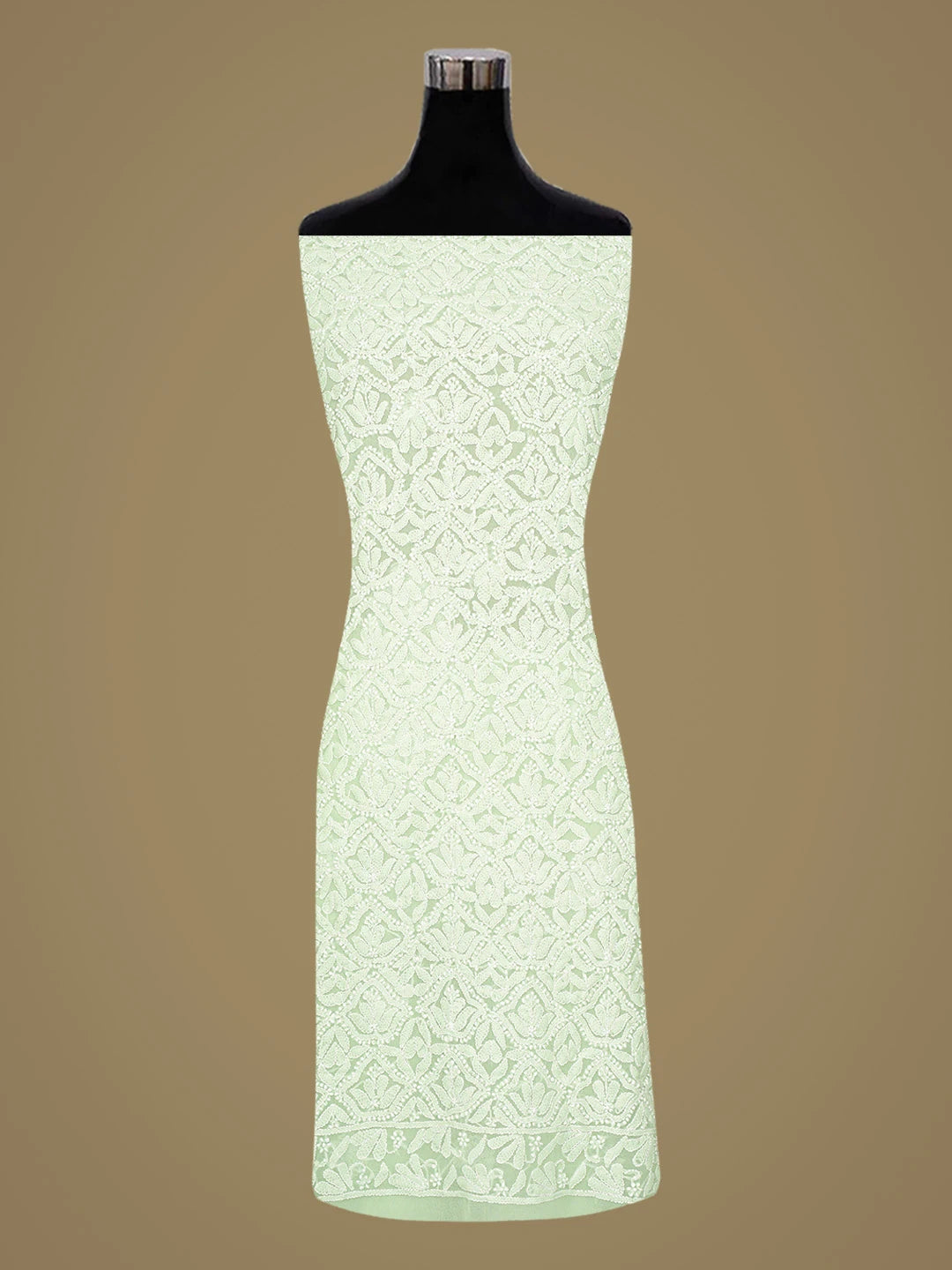 Ada Hand Embroidered Light Green Georgette Lucknowi Chikankari Unstitched Suit Piece 01A785602