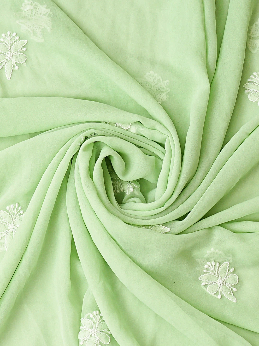 Ada Hand Embroidered Light Green Georgette Lucknowi Chikankari Unstitched Suit Piece 01A785602