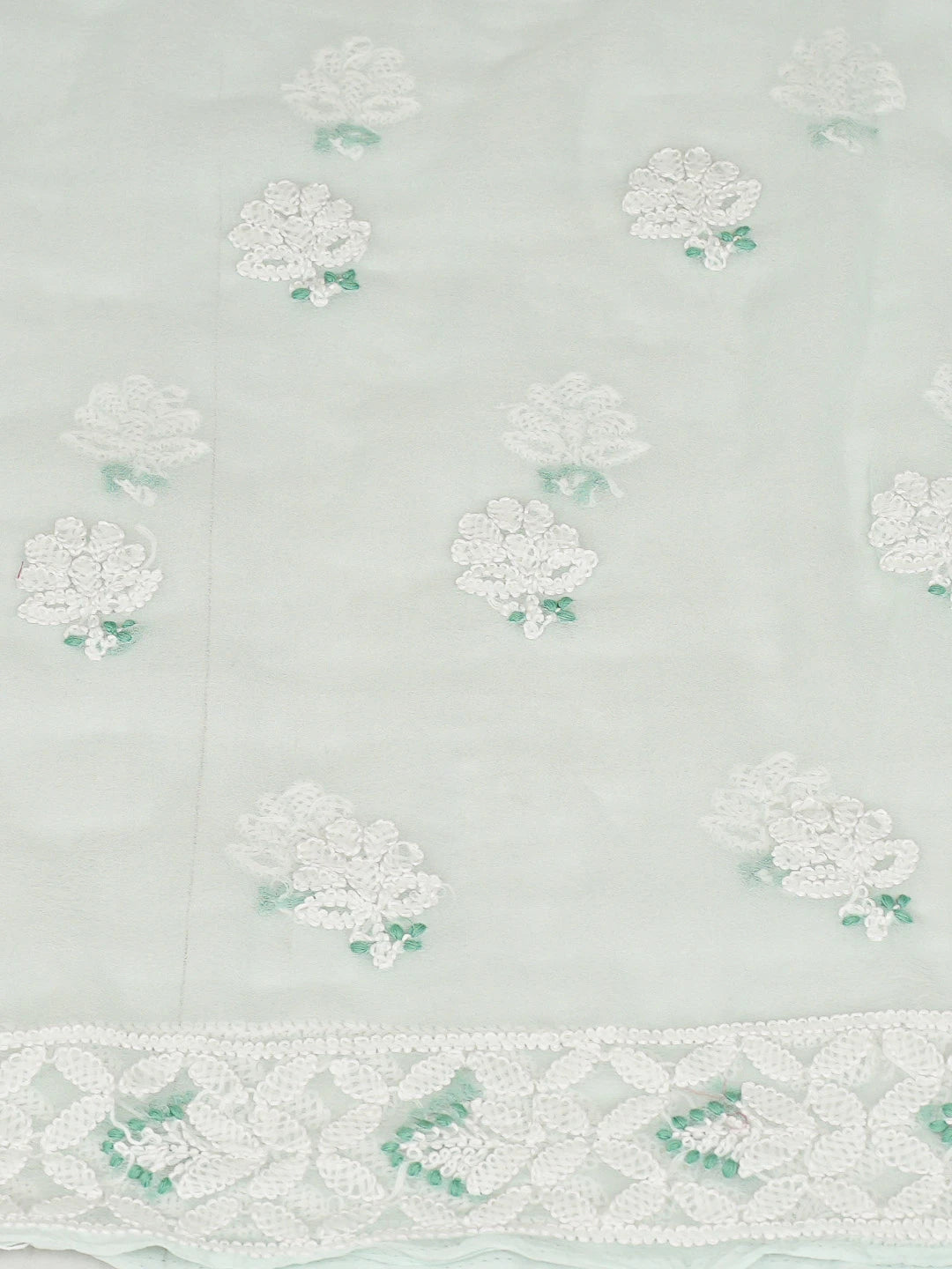 Ada Hand Embroidered Sea Green Georgette Lucknowi Chikankari Unstitched Suit Piece 01A867583
