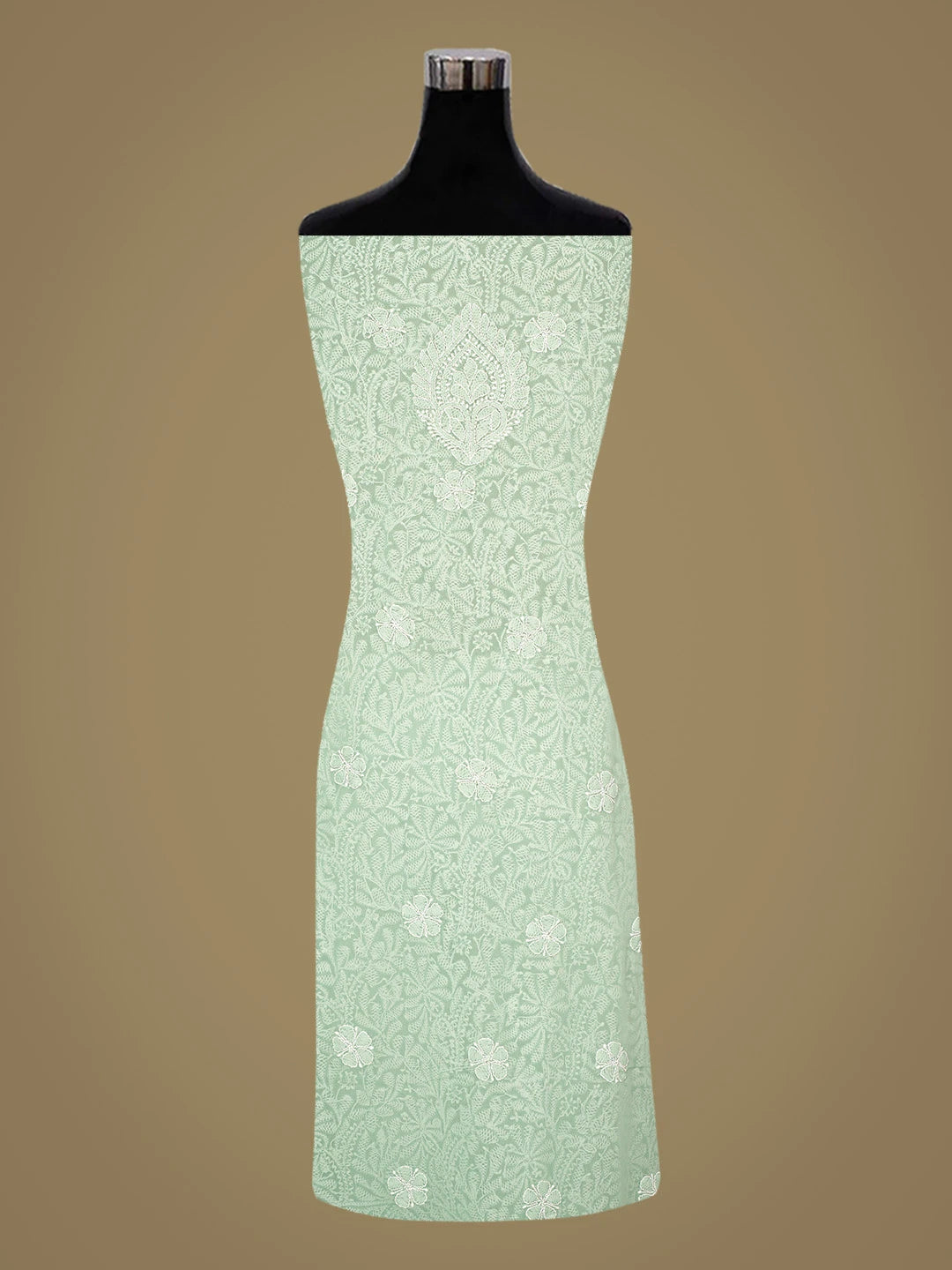 Ada Hand Embroidered Green Georgette Lucknowi Chikankari Unstitched Suit Piece 01A867804