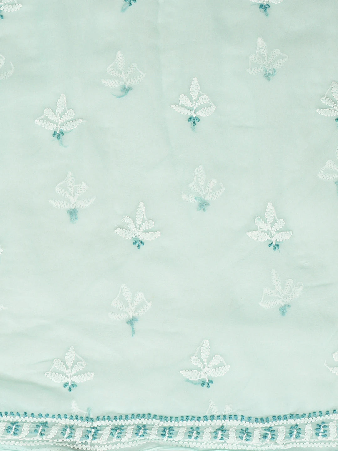 Ada Hand Embroidered Sea Green Georgette Lucknowi Chikankari Unstitched Suit Piece 01A867518