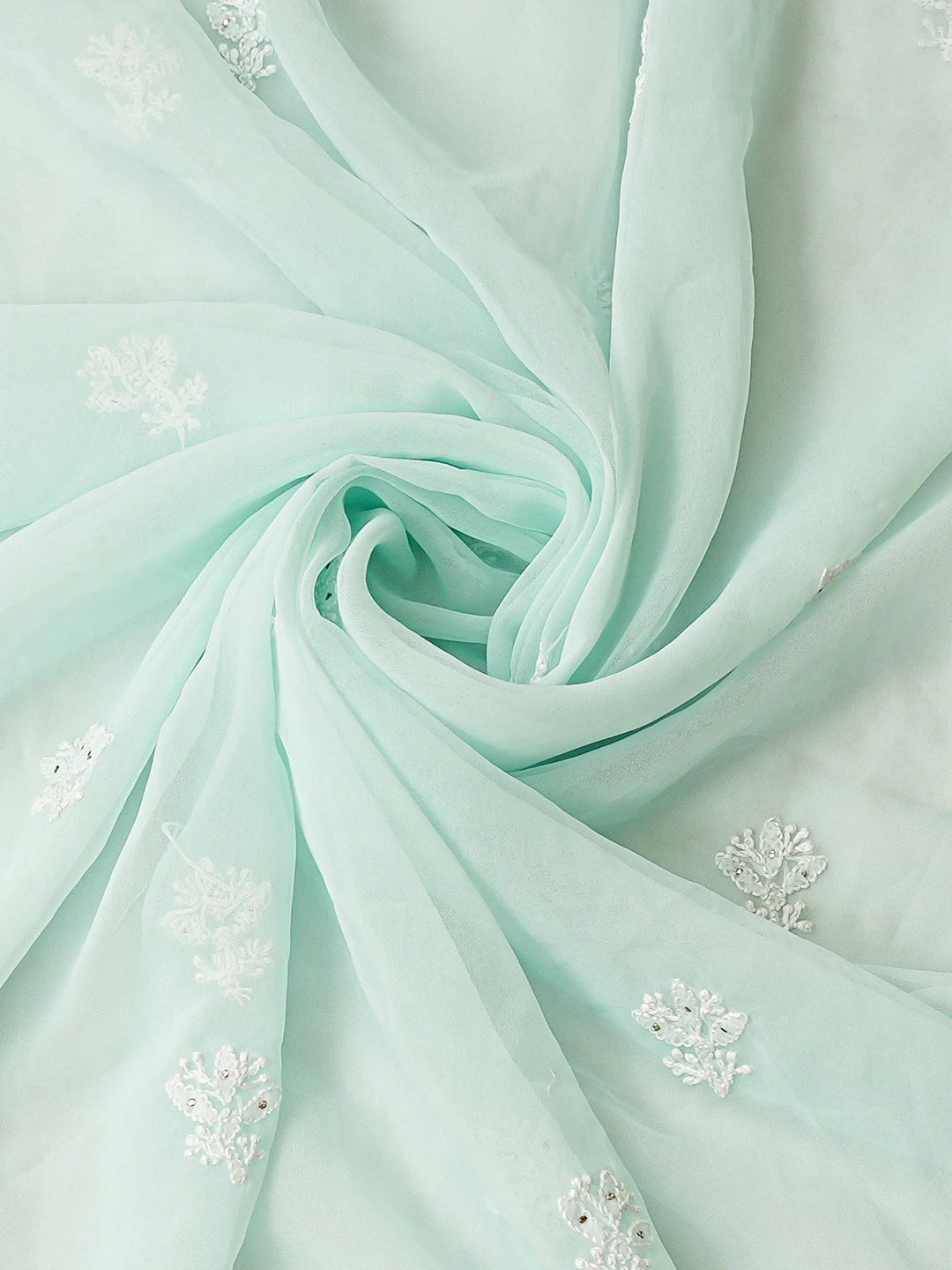 Ada Hand Embroidered Sea Green Georgette Lucknowi Chikankari Unstitched Suit Piece 01A779062