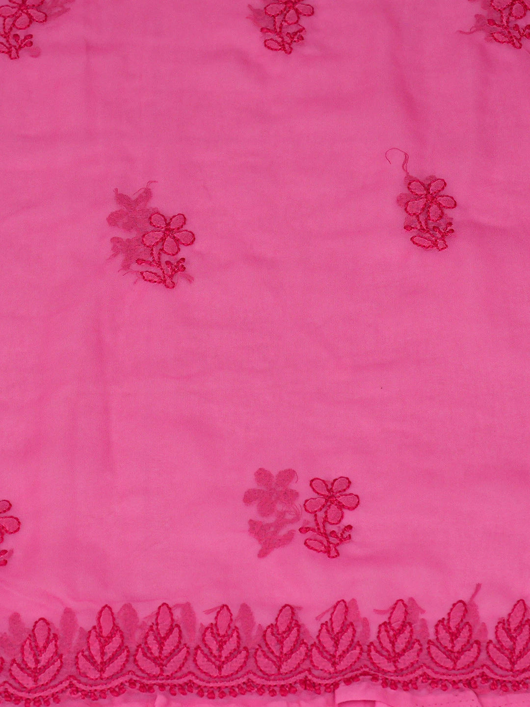Ada Hand Embroidered Magenta Georgette Lucknowi Chikankari Unstitched Suit Piece 01A867553