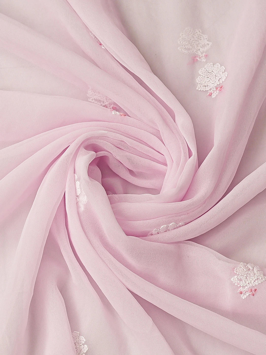 Ada Hand Embroidered Pink Georgette Lucknowi Chikankari Unstitched Suit Piece 01A867582
