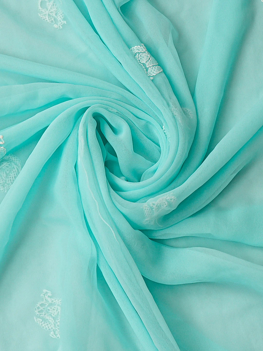 Ada Hand Embroidered Sea Green Georgette Lucknowi Chikankari Unstitched Suit Piece 01A866875