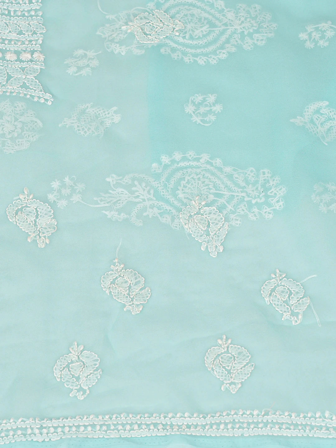 Ada Hand Embroidered Sea Green Georgette Lucknowi Chikankari Unstitched Suit Piece 01A866875