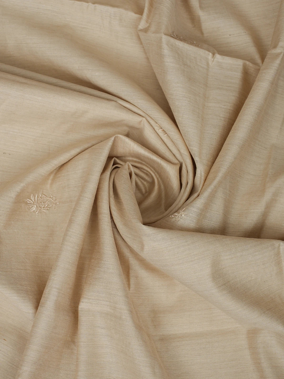 Ada Hand Embroidered Fawn Tussar Silk Lucknowi Chikankari Unstitched Kurta Dupatta Set 01A762675