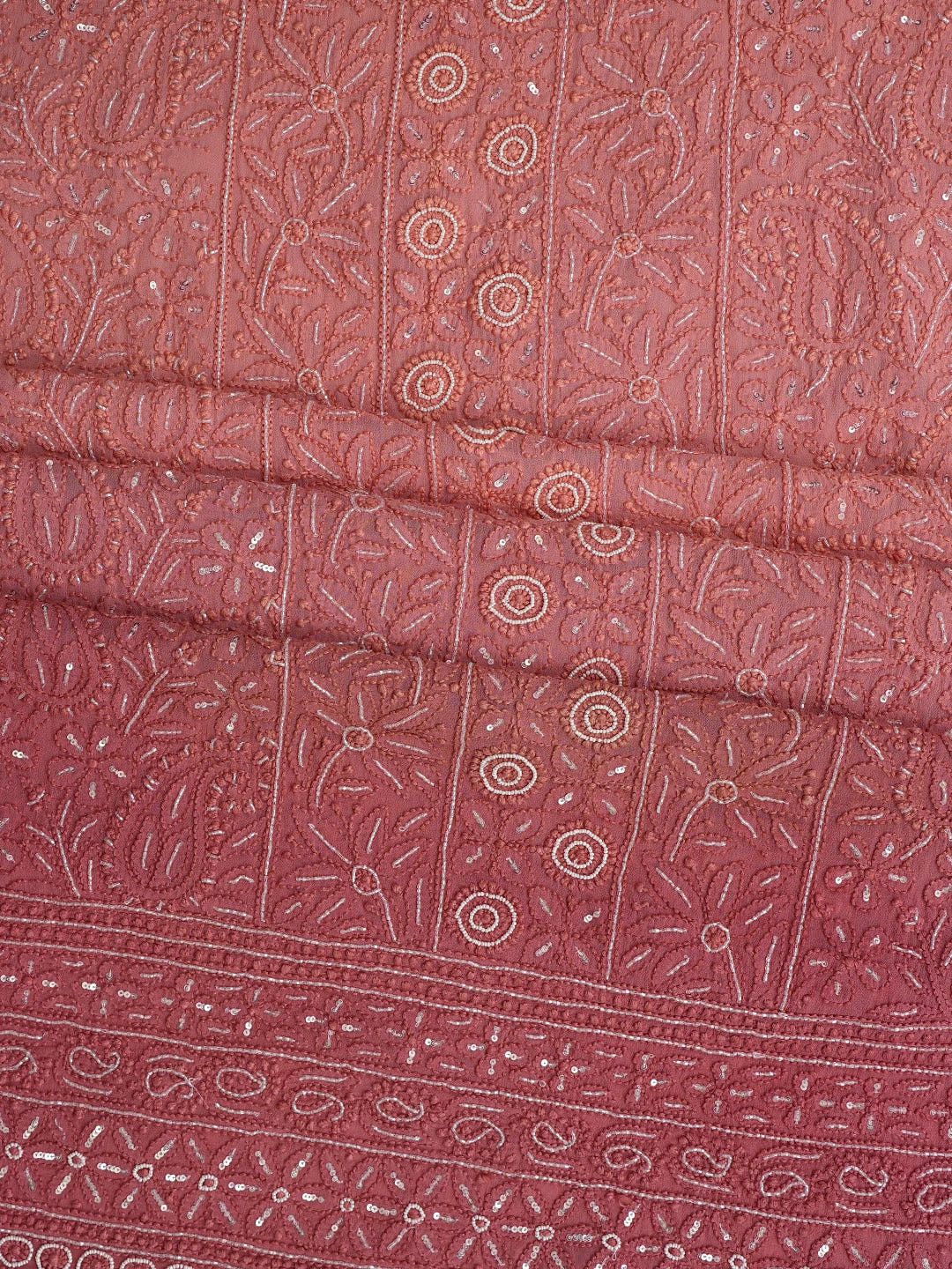 Ada Hand Embroidered Dusty Pink Viscose Georgette Lucknowi Chikankari Unstitched Kurta Dupatta Set With Cutdana Work 01A578900