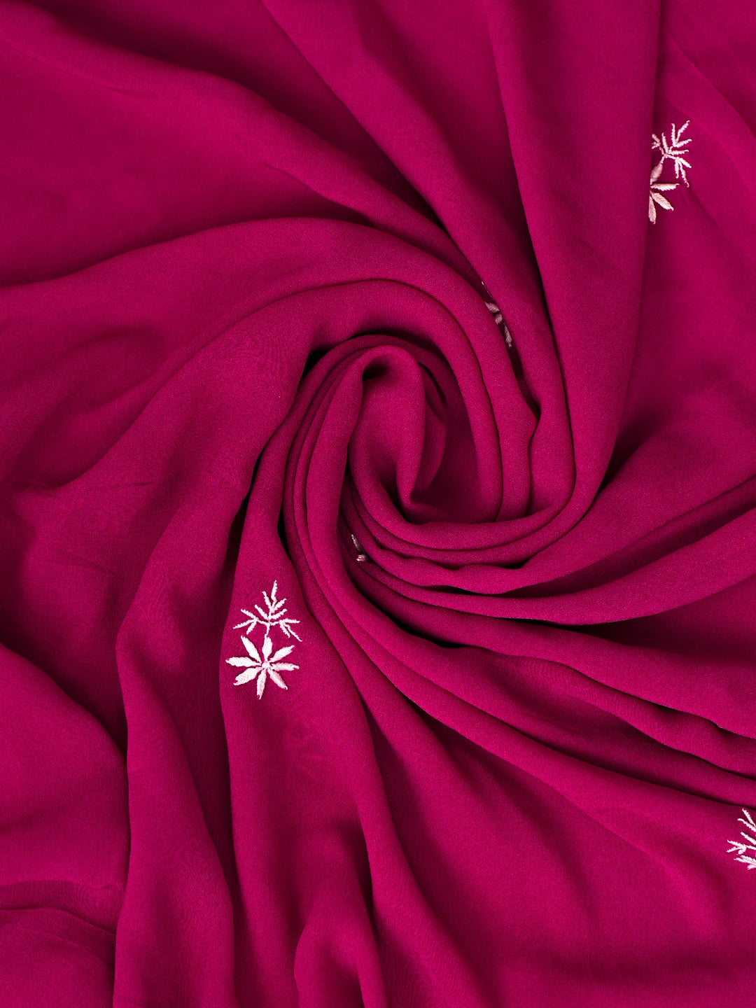 Ada Hand Embroidered Magenta Viscose Georgette Lucknowi Chikankari Unstitched Kurta Dupatta Set 01A856661