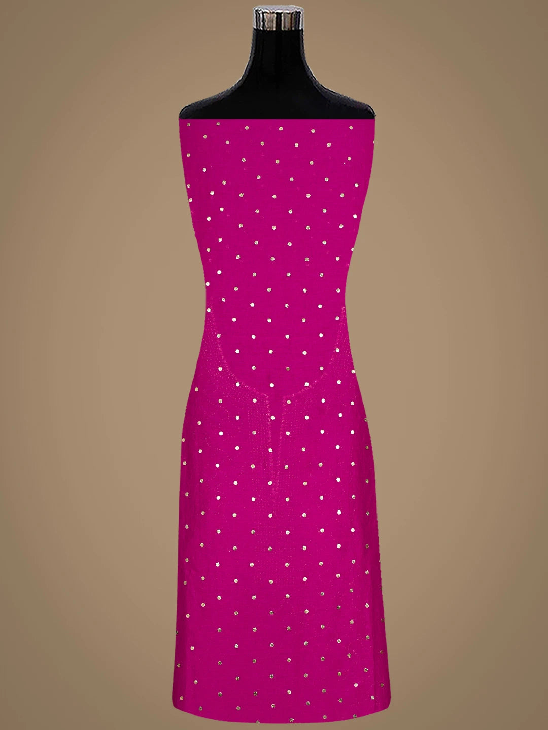 Ada Hand Embroidered Magenta Chanderi Unstitched Kurta Dupatta Set With Mukaish Work A595584
