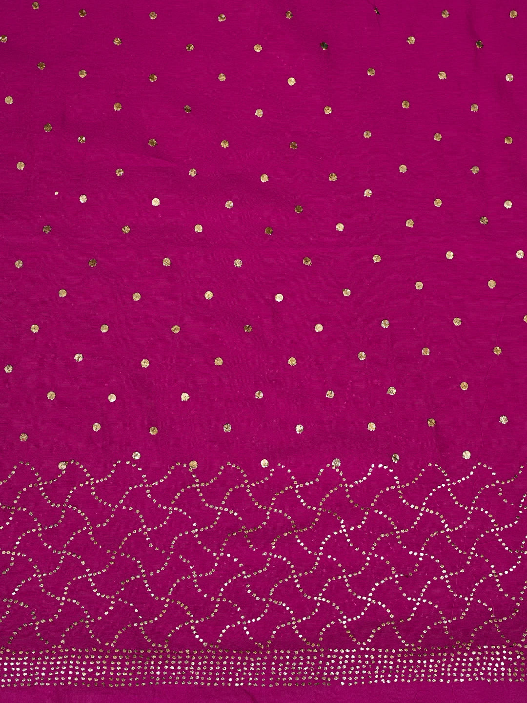 Ada Hand Embroidered Magenta Chanderi Unstitched Kurta Dupatta Set With Mukaish Work A595584