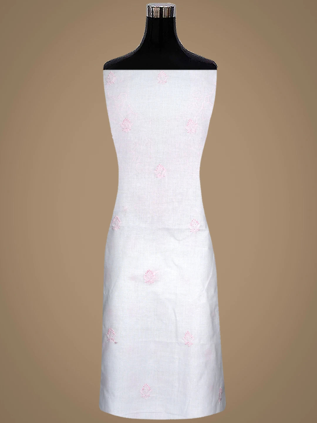 Ada Hand Embroidered White Cotton Lucknowi Chikankari Unstitched Suit Piece 01A867087