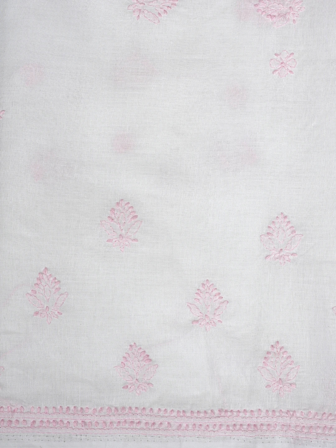 Ada Hand Embroidered White Cotton Lucknowi Chikankari Unstitched Suit Piece 01A867087