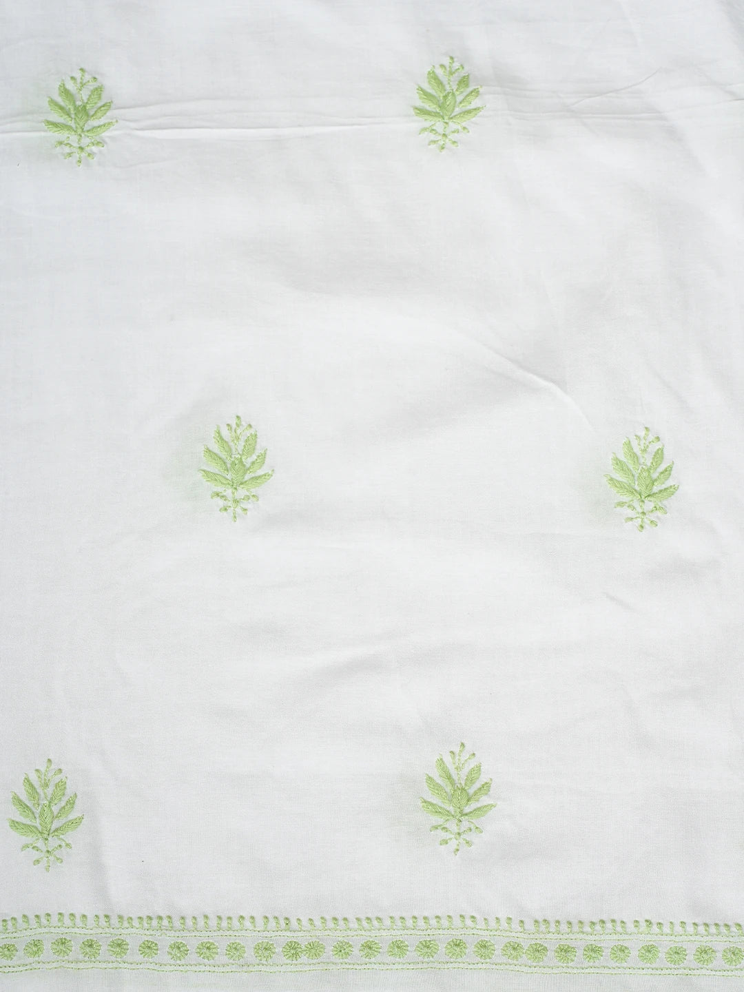 Ada Hand Embroidered White Modal Lucknowi Chikankari Unstitched Suit Piece 01A700561