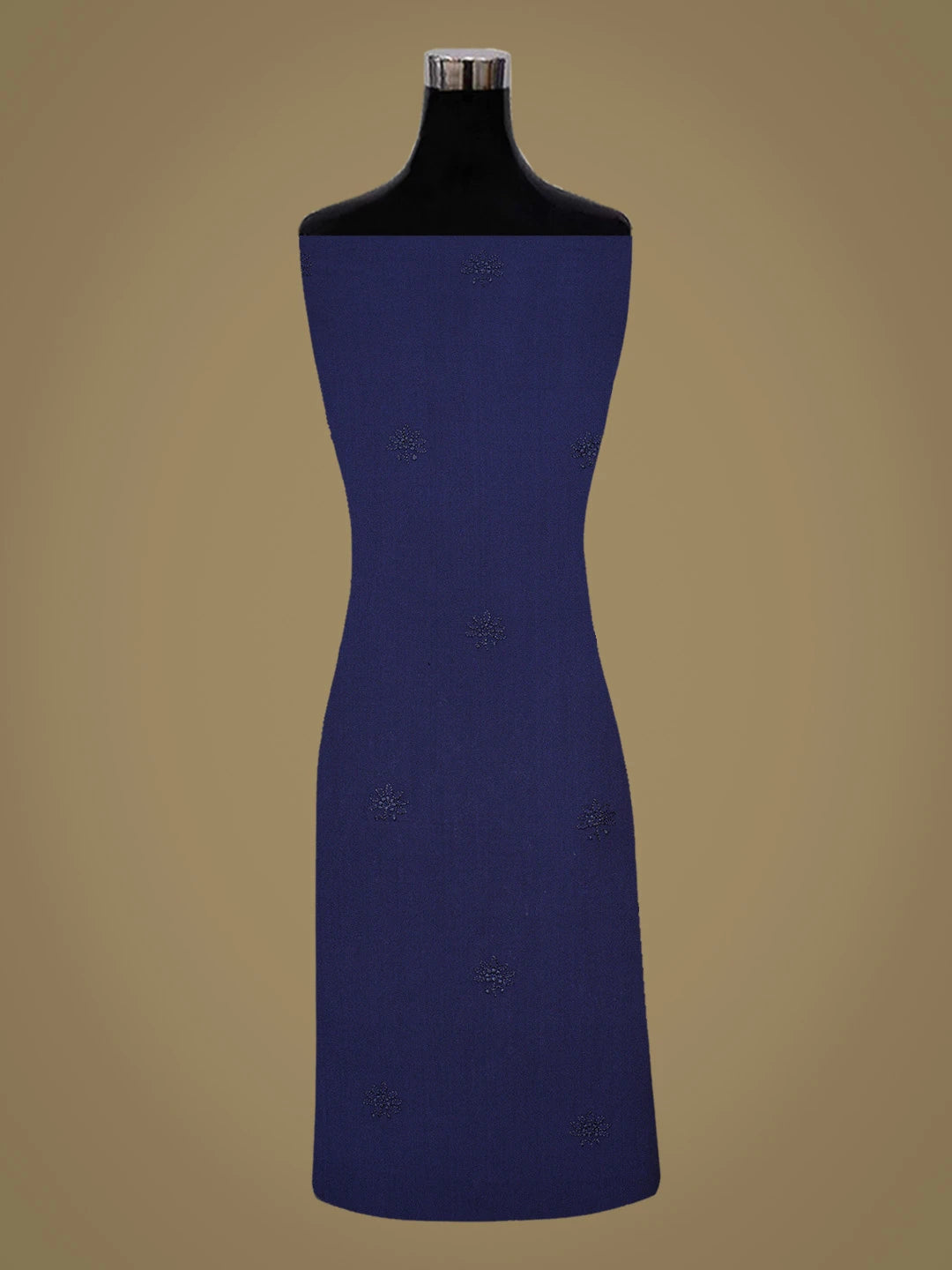 Ada Hand Embroidered Royal Blue Pure Georgette Lucknowi Chikankari Unstitched Kurta Dupatta Set 01A149878
