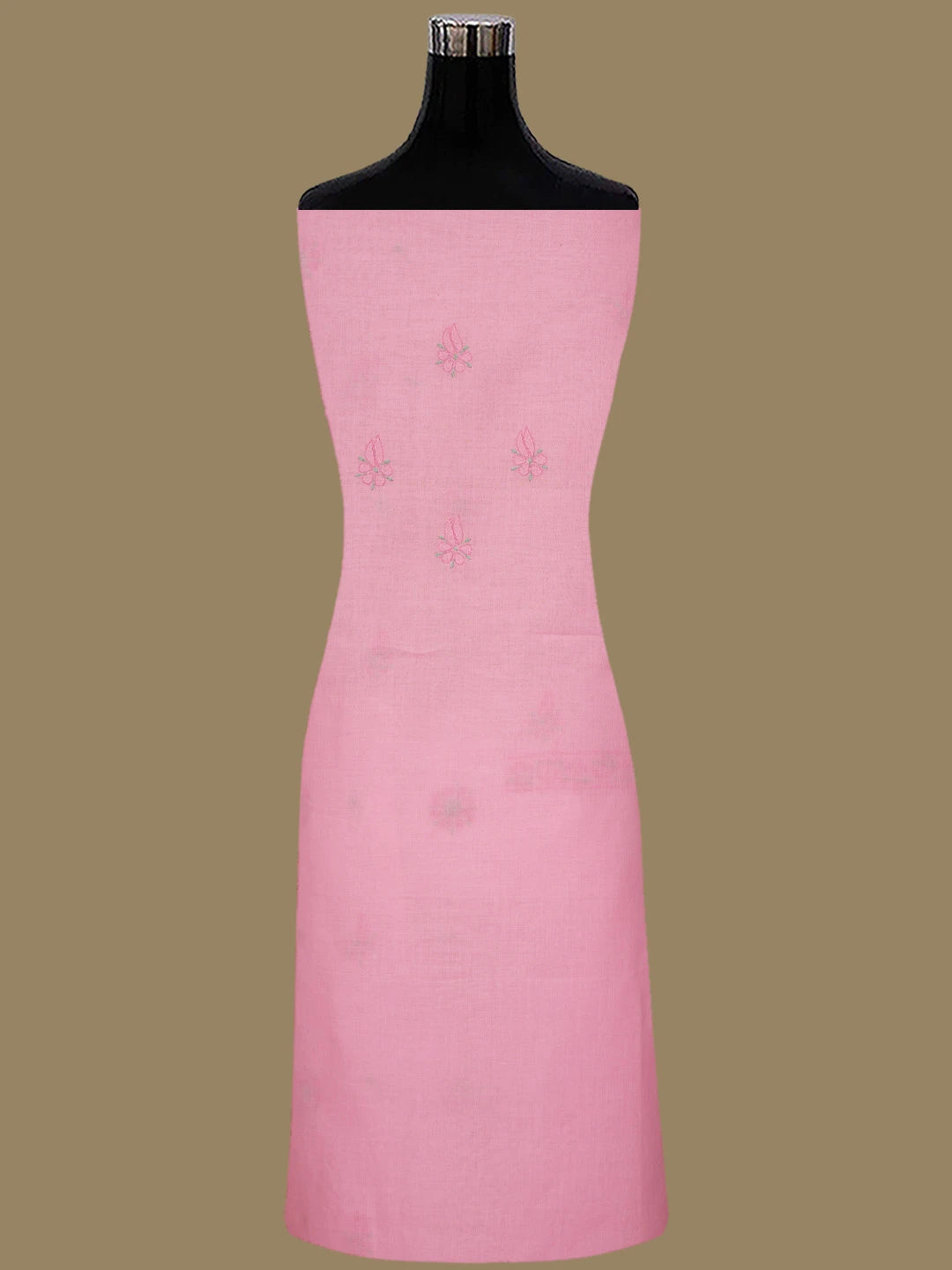 Ada Hand Embroidered Pink Cotton Lucknowi Chikankari Unstitched Suit Piece 01A818719
