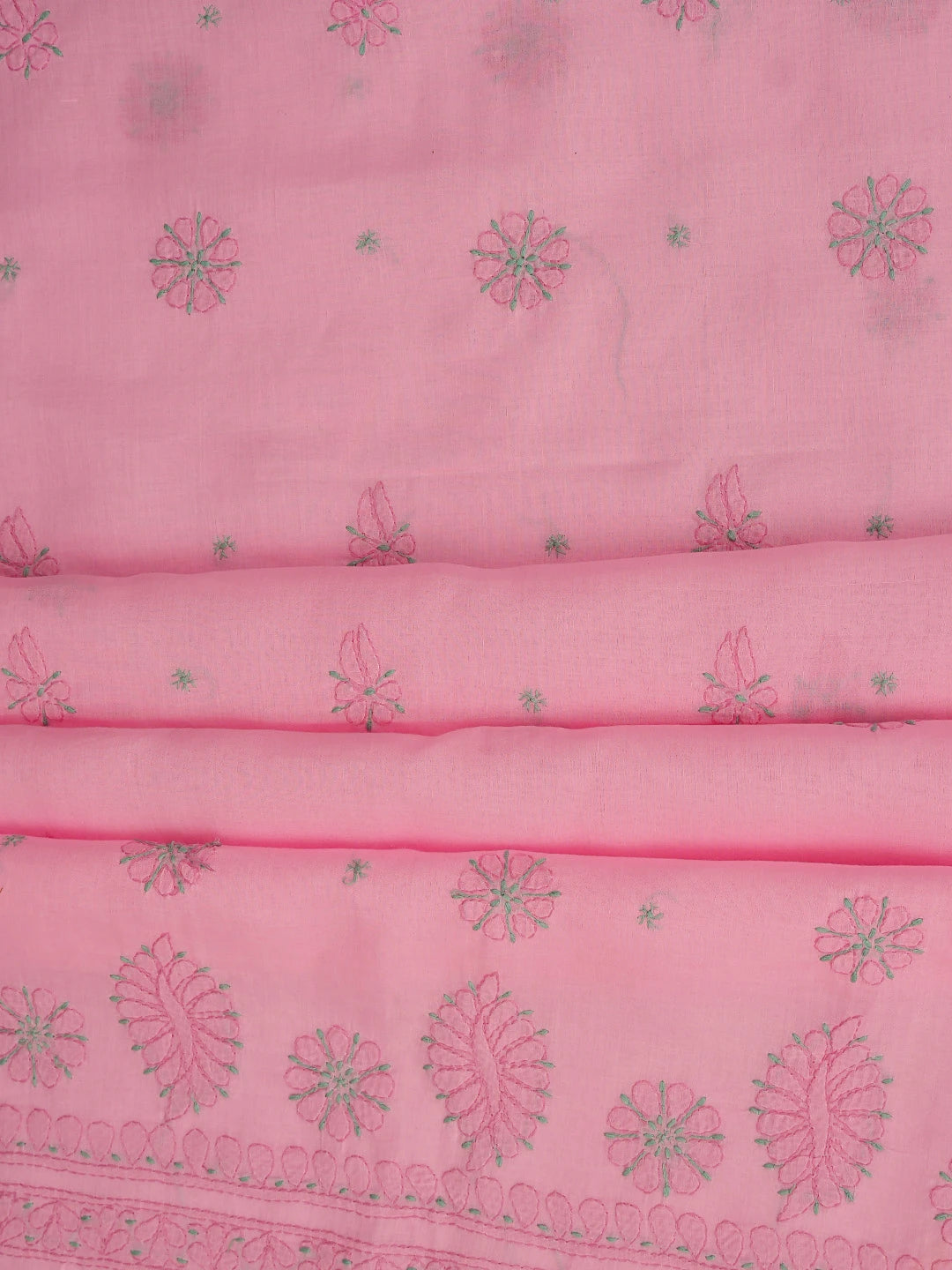 Ada Hand Embroidered Pink Cotton Lucknowi Chikankari Unstitched Suit Piece 01A818719