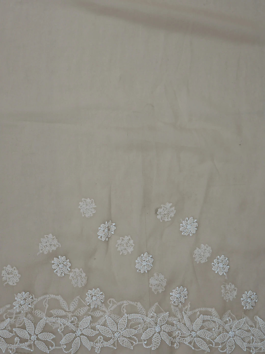 Ada Hand Embroidered Fawn Georgette Lucknowi Chikankari Saree With Blouse 01A867569