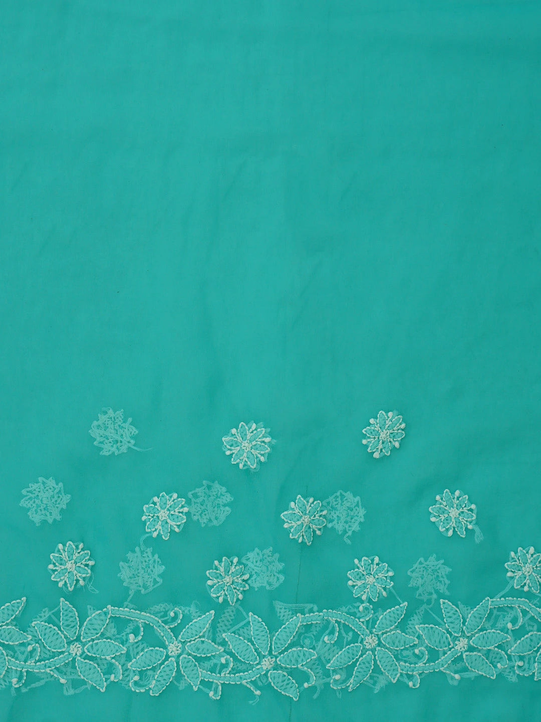 Ada Hand Embroidered Blue Georgette Lucknowi Chikankari Saree With Blouse 01A867572
