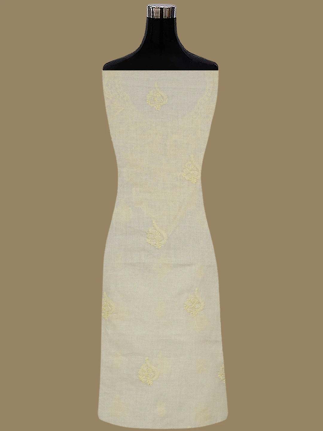 Ada Hand Embroidered Beige Cotton Lucknowi Chikankari Unstitched Suit Piece 01A867072