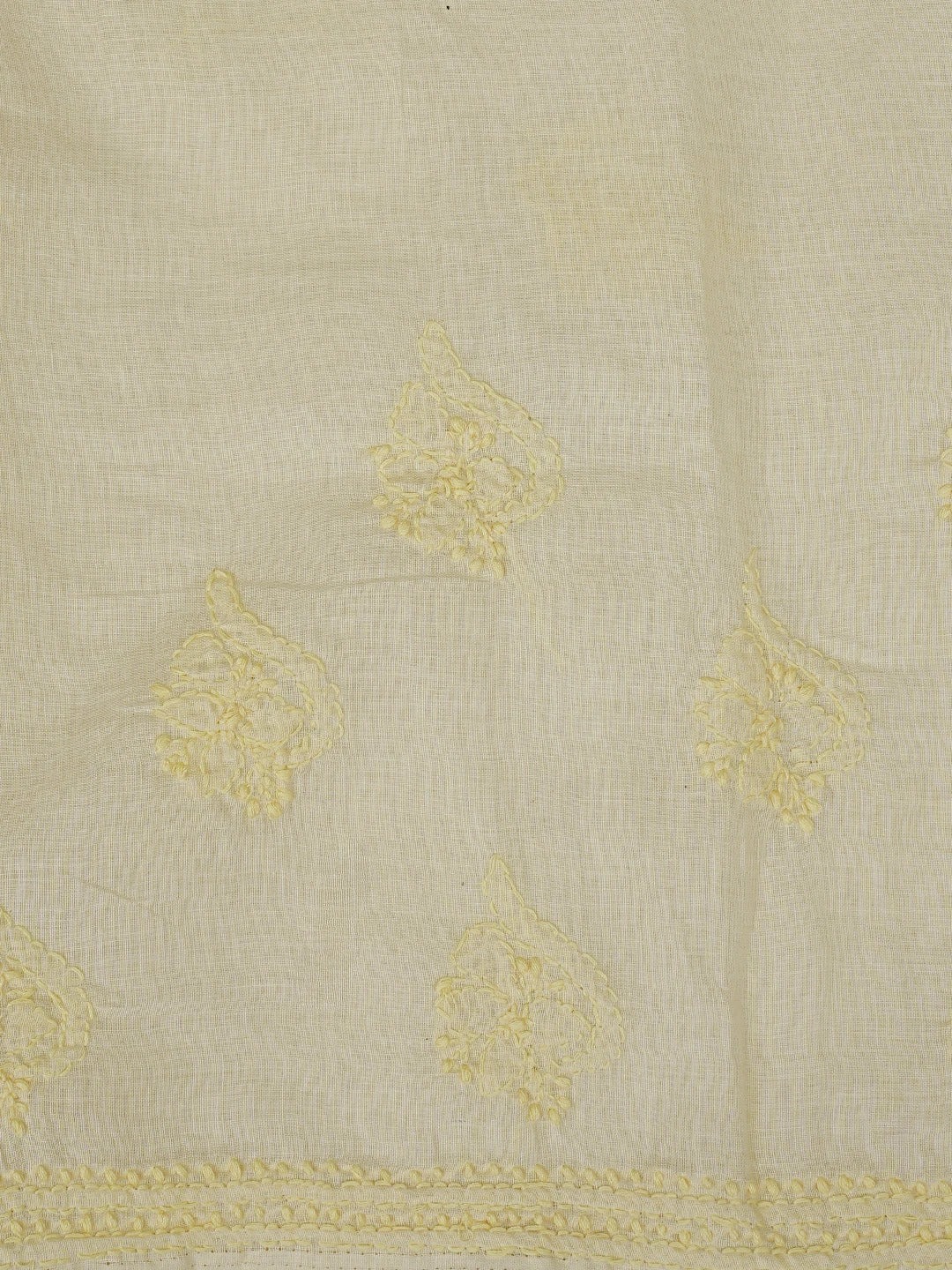 Ada Hand Embroidered Beige Cotton Lucknowi Chikankari Unstitched Suit Piece 01A867072