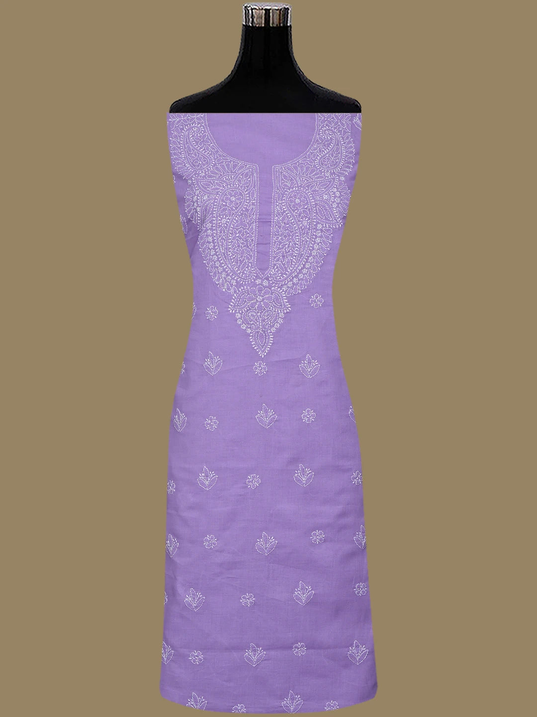 Ada Hand Embroidered Lavender Cotton Lucknowi Chikankari Unstitched Suit Piece 01A867057