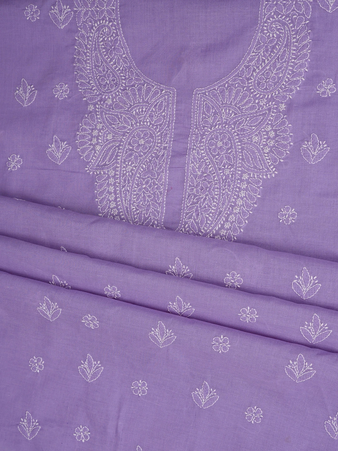 Ada Hand Embroidered Lavender Cotton Lucknowi Chikankari Unstitched Suit Piece 01A867057