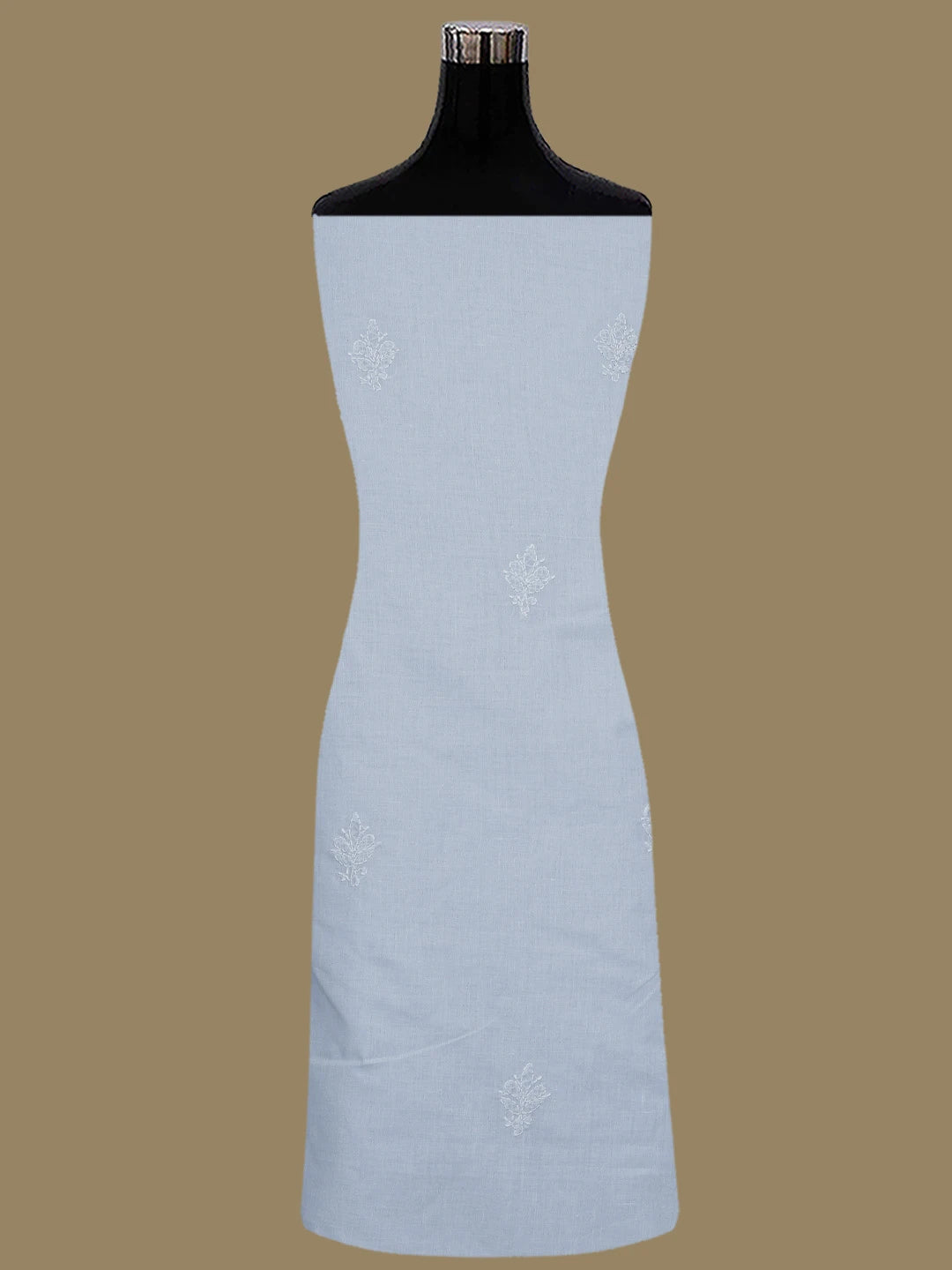 Ada Hand Embroidered Blue Cotton Lucknowi Chikankari Unstitched Suit Piece 01A867095