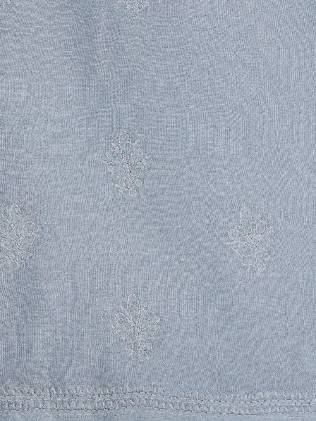 Ada Hand Embroidered Blue Cotton Lucknowi Chikankari Unstitched Suit Piece 01A867095