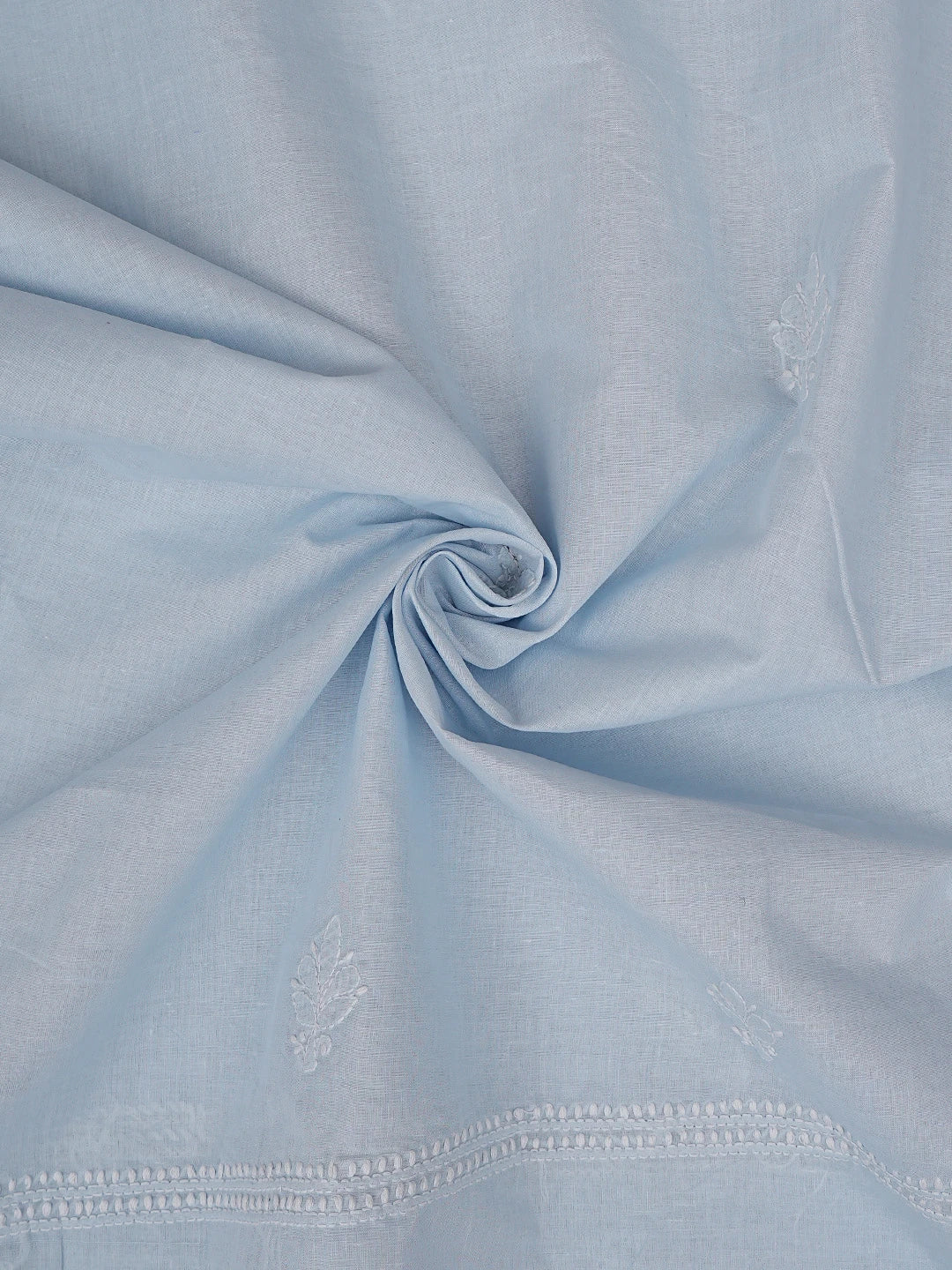 Ada Hand Embroidered Blue Cotton Lucknowi Chikankari Unstitched Suit Piece 01A867095