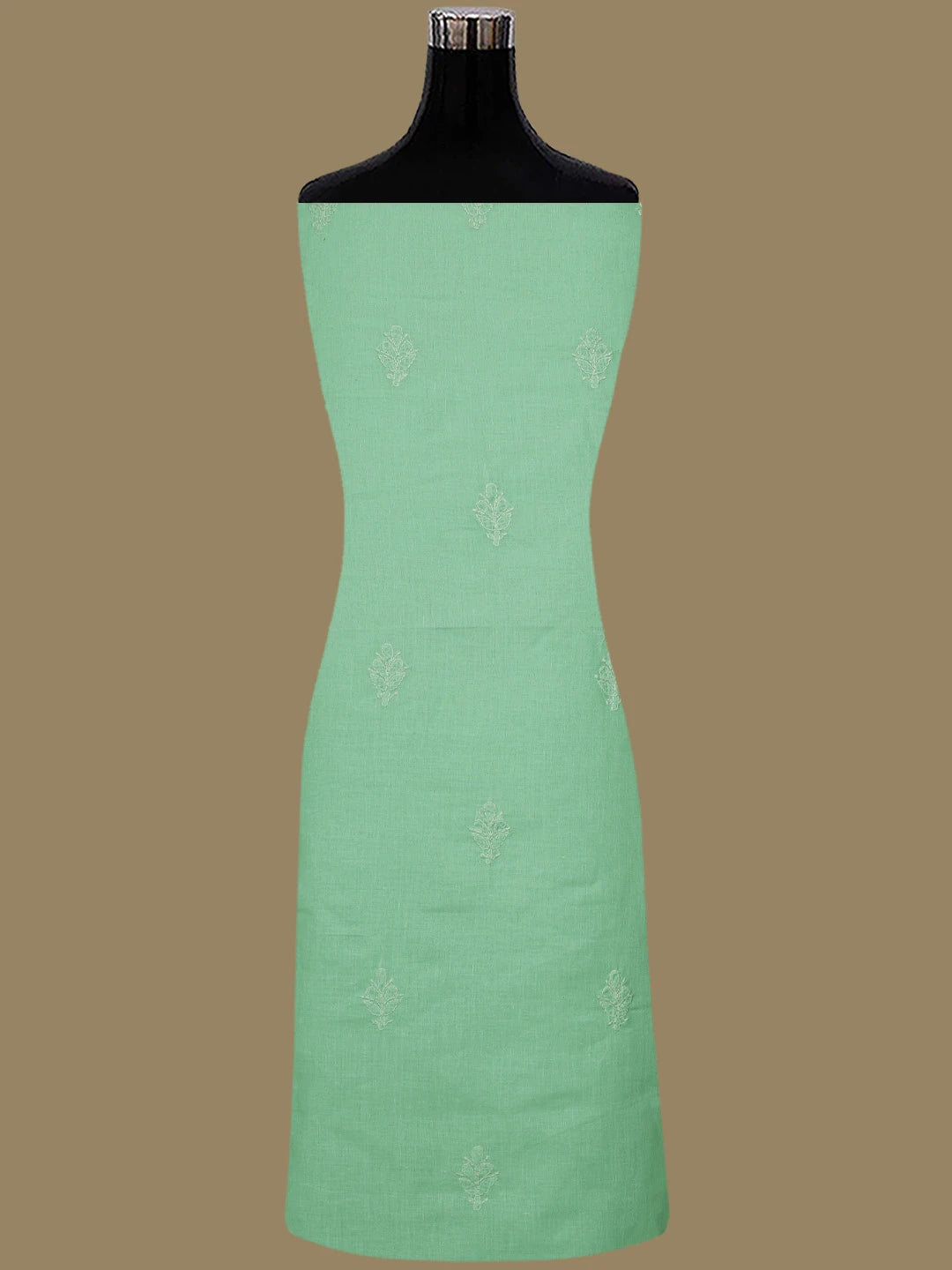 Ada Hand Embroidered Sea Green Cotton Lucknowi Chikankari Unstitched Suit Piece 01A867075