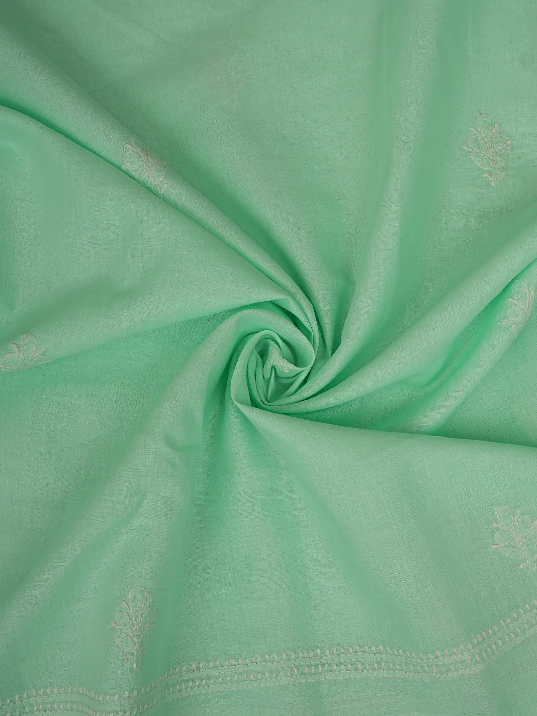 Ada Hand Embroidered Sea Green Cotton Lucknowi Chikankari Unstitched Suit Piece 01A867075