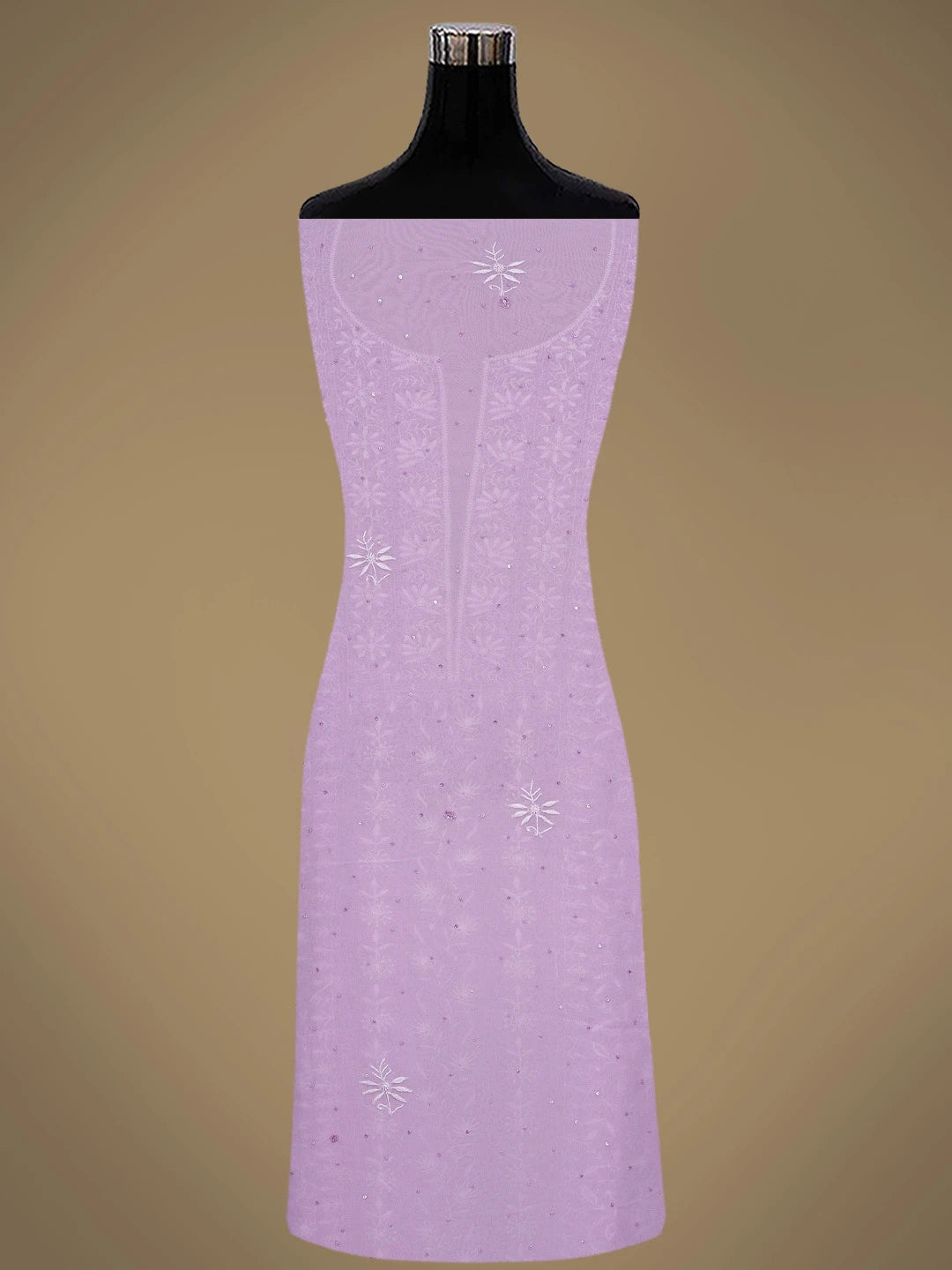 Ada Hand Embroidered Mauve Viscose Georgette Lucknowi Chikankari Unstitched Kurta Dupatta Set With Sequinned Work 01A664759